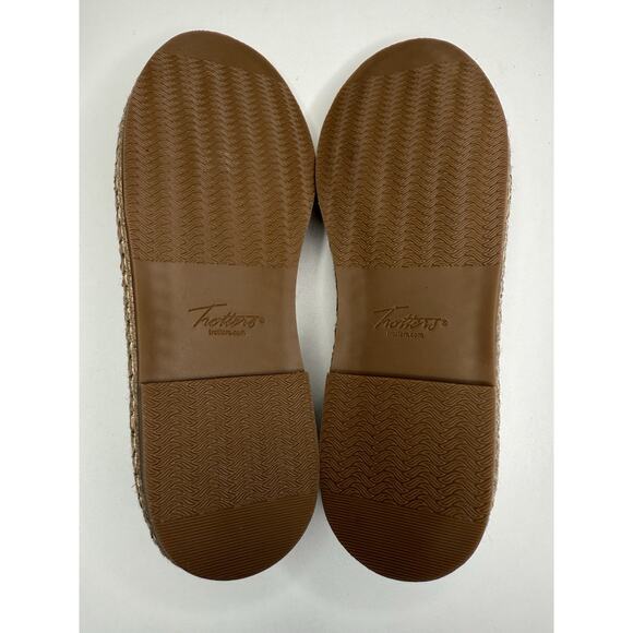 Trotters Poppy Espadrille Flat Womens 7.5N Ivory Leather Jute Edge Slip On - Picture 7 of 10